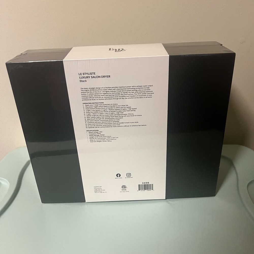 L’ANGE Le Styliste Luxury Salon Dryer – Black – NEW IN SEALED BOX - Picture 10 of 13
